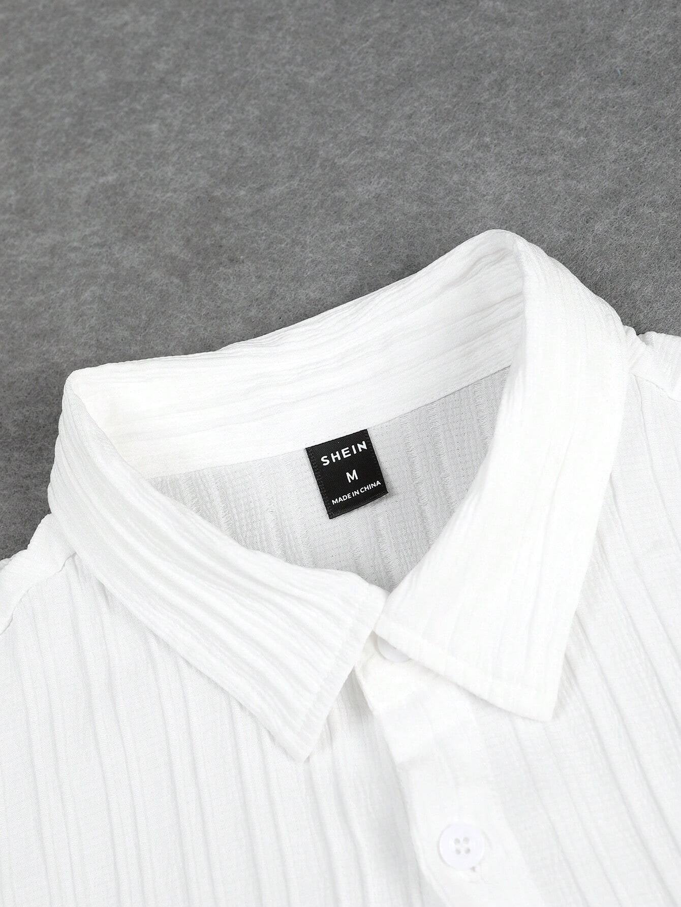 Elevate Your Everyday Style with the Manfinity Homme Solid Button-Up Shirt & Drawstring Waist Pants Set